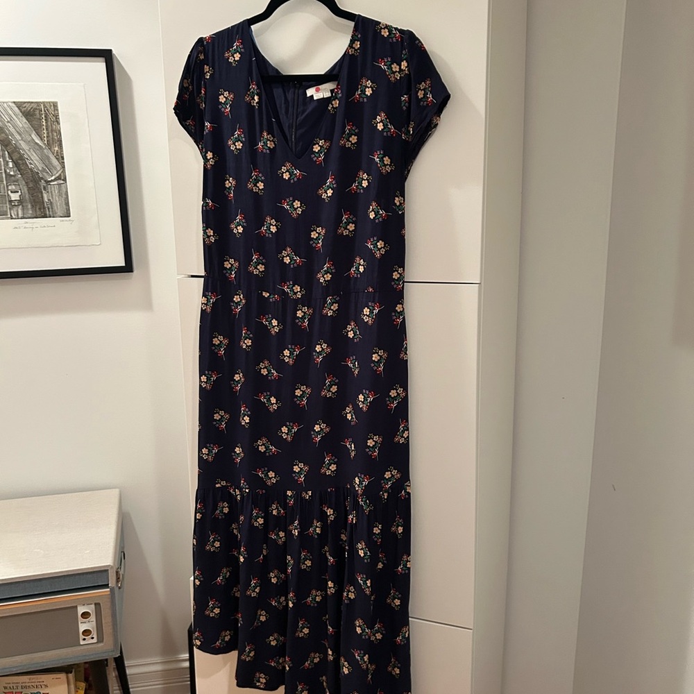 Boden Maxi Floral Navy Dress Size 12